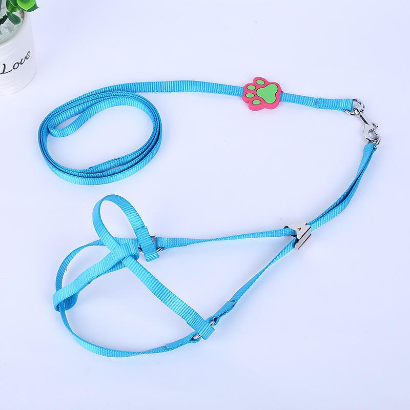 Fluorescent Iron Clip Footprint Chest Strap Simple Design Pet Lead Harness Leash