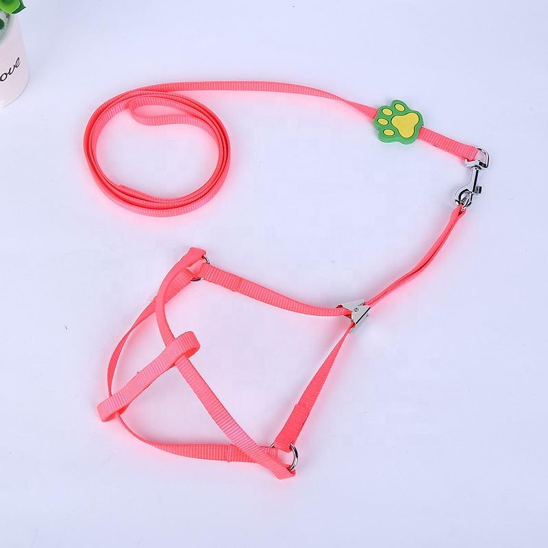 Fluorescent Iron Clip Footprint Chest Strap Simple Design Pet Lead Harness Leash