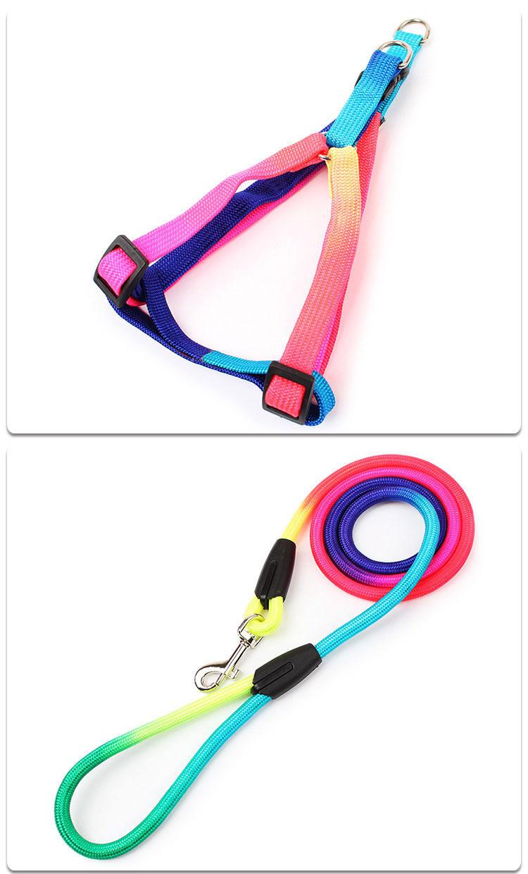 Colorful Harness And Leash Set Escape Resistant Leash Pet Dog Harness Set