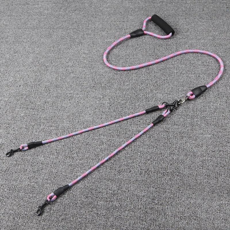 Pet Supplies In Stock Pet Double Leash Manufacturer Wholesale Pet Leashes Wave Pattern Soft Handle Double Dog Leash