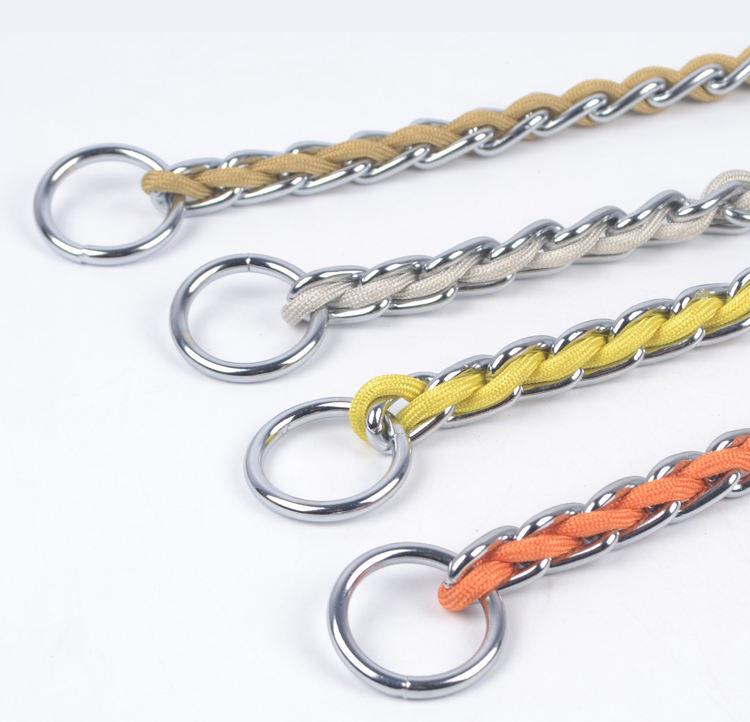 2020  Wholesale New Style Colorful Pet Pu Stainless Steel Collar