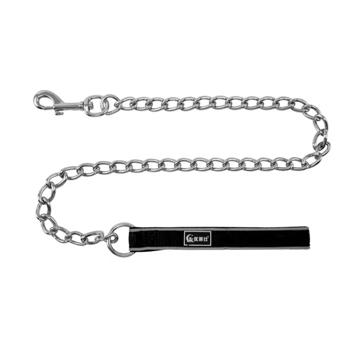 Custom Metal Pet Dog Chain Leash Led With Reflective Foam Pull Handle