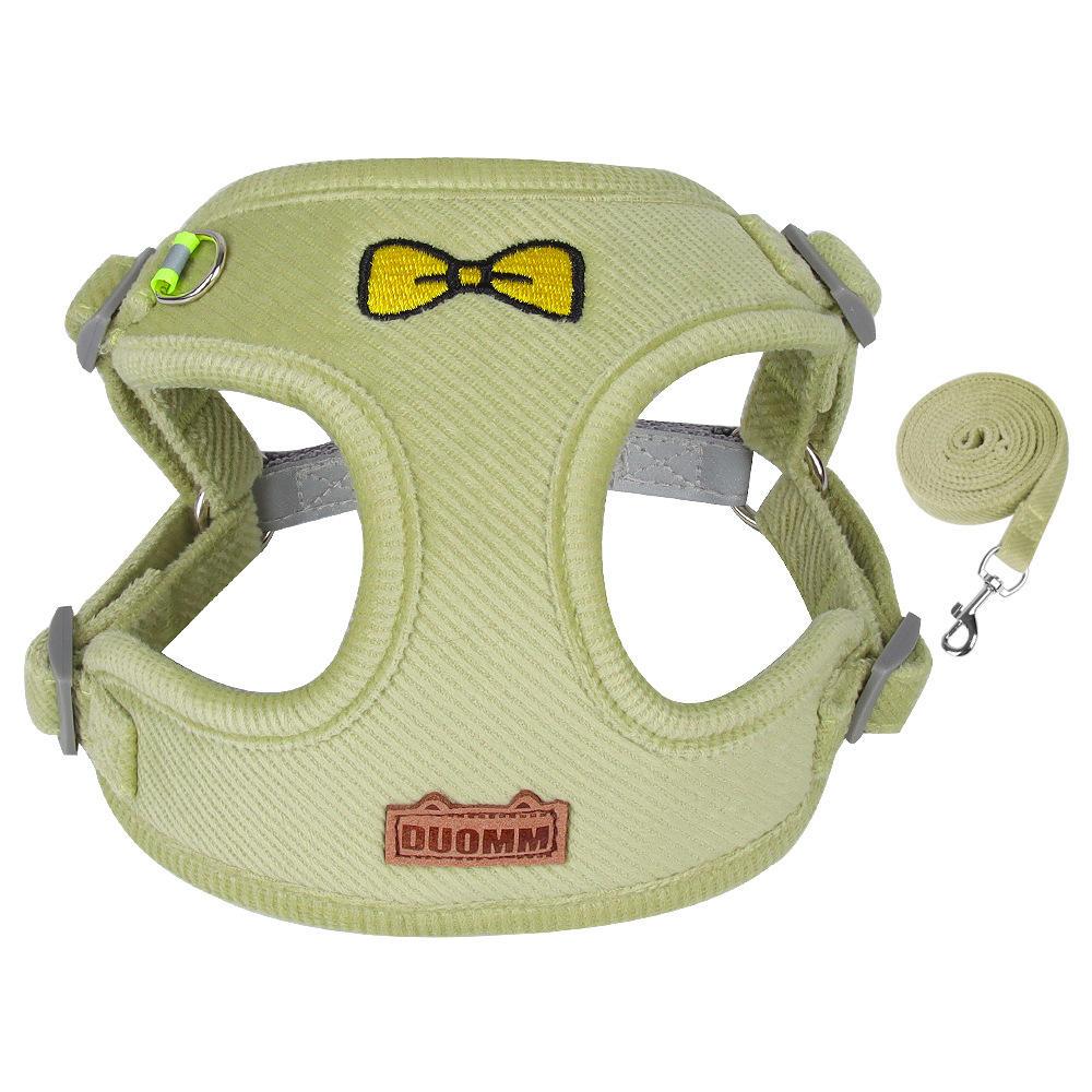 Reflective Cute Corduroy Wholesale Dog Harness Custom Logo Dog Harness Set