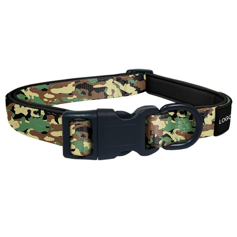 Factory Custom Camouflage Printing Pet Collar Harness Fashion Seven Pieces Pet Harness Luxury Dog Leash Set