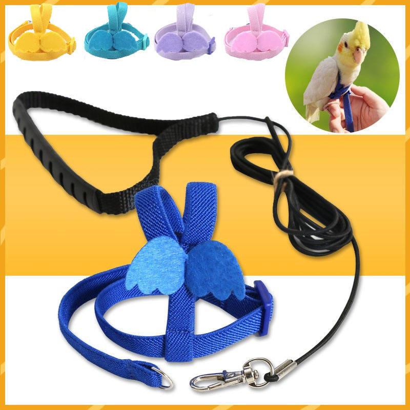 Bird Harness And Leash Bird Parrot Adjustable Outdoor Flying Training Rope With Buckle For Lovebird Cockatiel Macaw Budgie