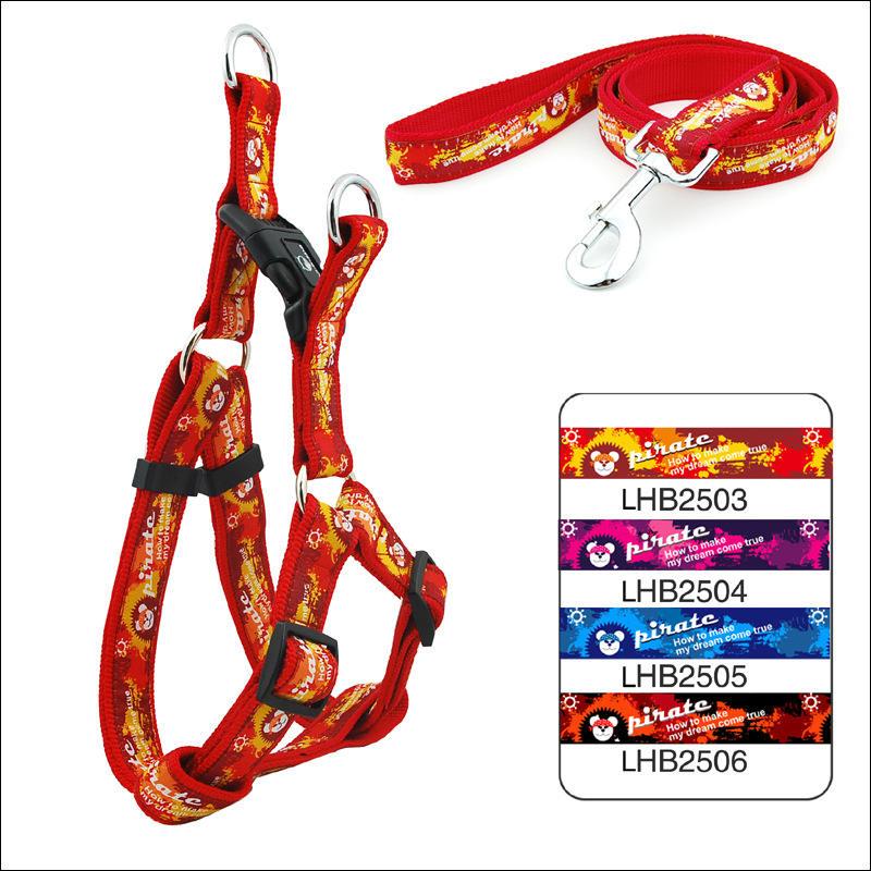 Pets Accessories Luxury Collars Para Dog Lead Customized Polyester Adjustable Dog Harness