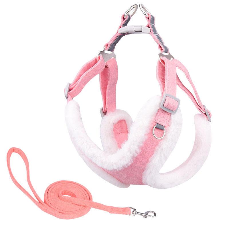 Autumn Winter New Dog Pet Harness With Reflective Vest Leash Style Dog Traction Rope