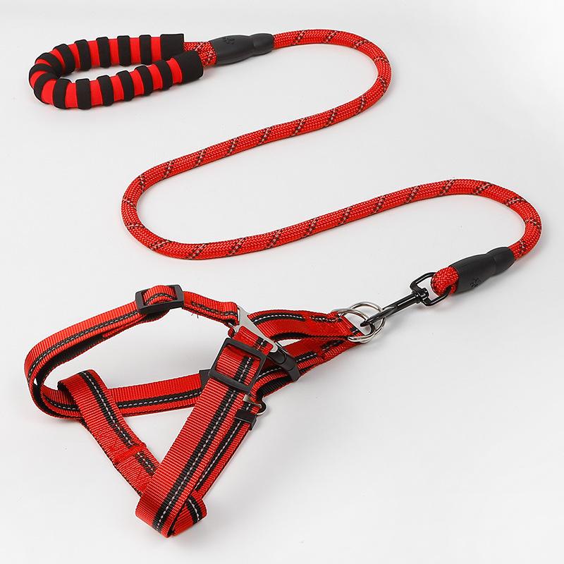 Wholesale Comfortable Save Reflective Adjustable Nylon Pet Harness And Leash