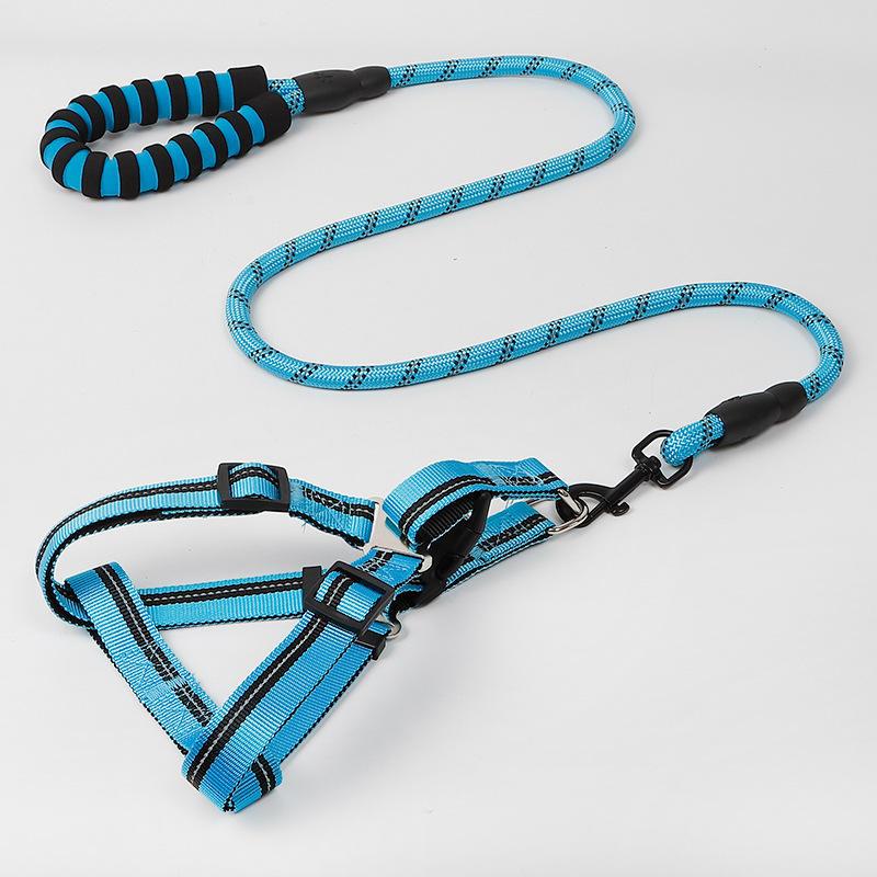 Wholesale Comfortable Save Reflective Adjustable Nylon Pet Harness And Leash