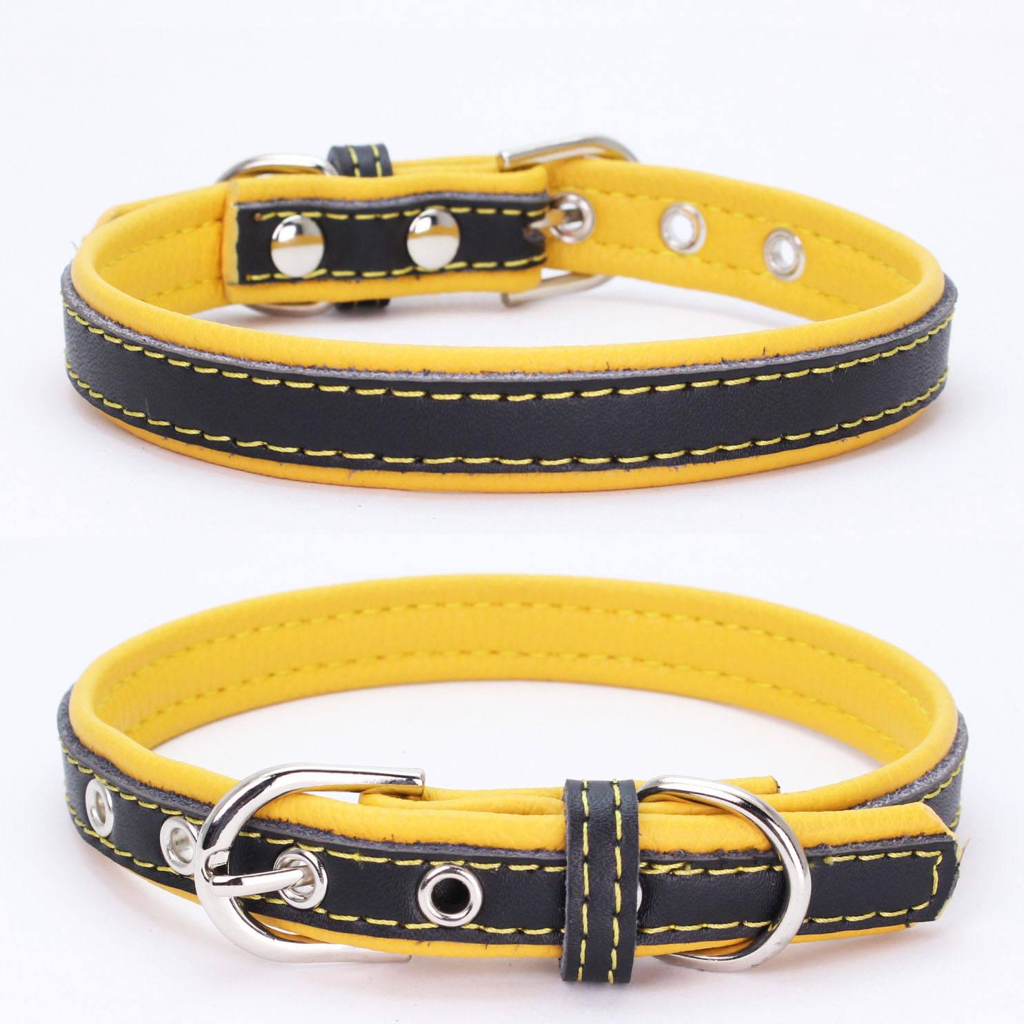 Classic Plain Pu Leather Pet Collar Luxury Pet Collars For Dogs Cats And Puppies