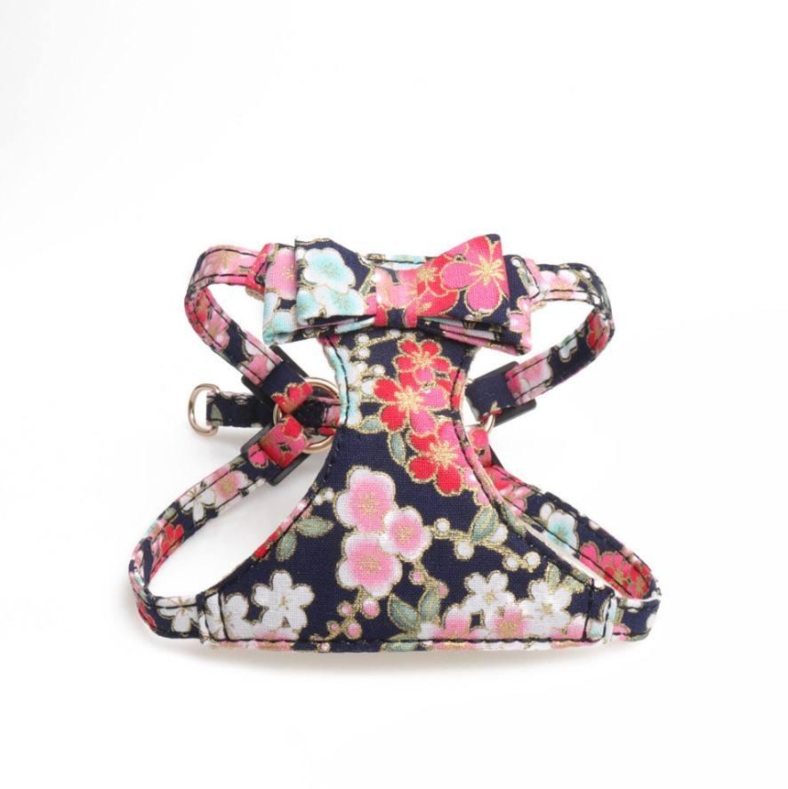 Active Custom Private Label Designer Flower Print Comfort Breathable Small Cute Dog Harness