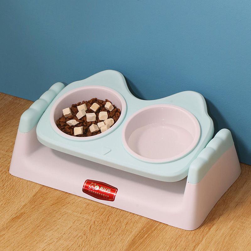 Wholesale Cheap Cute Plastic Cat Food Bowl Double Custom Dog Bowl