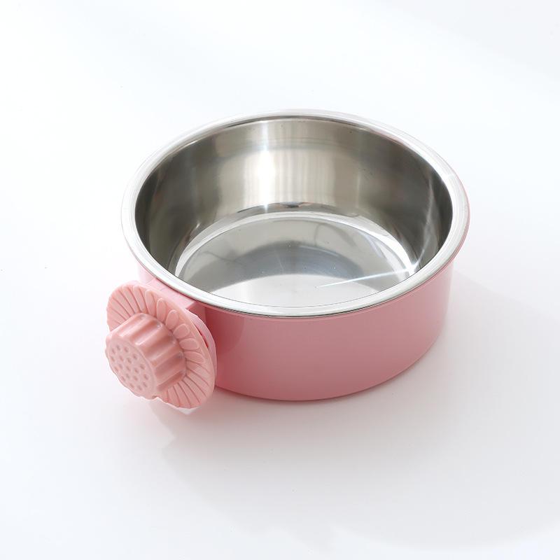 Fixed Hanging Dog Bowl Custom Stainless Steel Adjustable Pet Dog Water Bowl