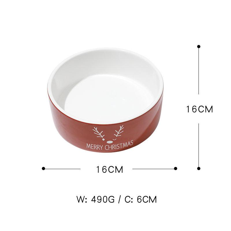 Christmas Cute Dog Feeding Bowl Pet Luxury Designer Ceramic Cat Bowl