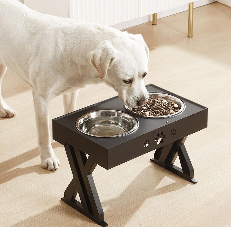 High Quality Adjustable Stainless Steel Dog Bowl Double Bowl Pet Feeder Non-slip Pet Food Bowls For Cats And Dogs Pet Supplies