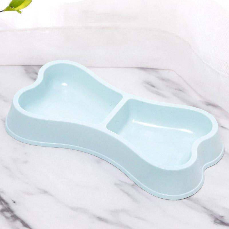 Wholesale Macaron Color Bone Shape Abs Double Small Dog Cat Bowl