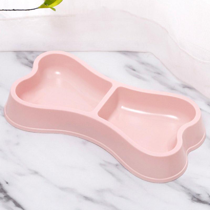 Wholesale Macaron Color Bone Shape Abs Double Small Dog Cat Bowl