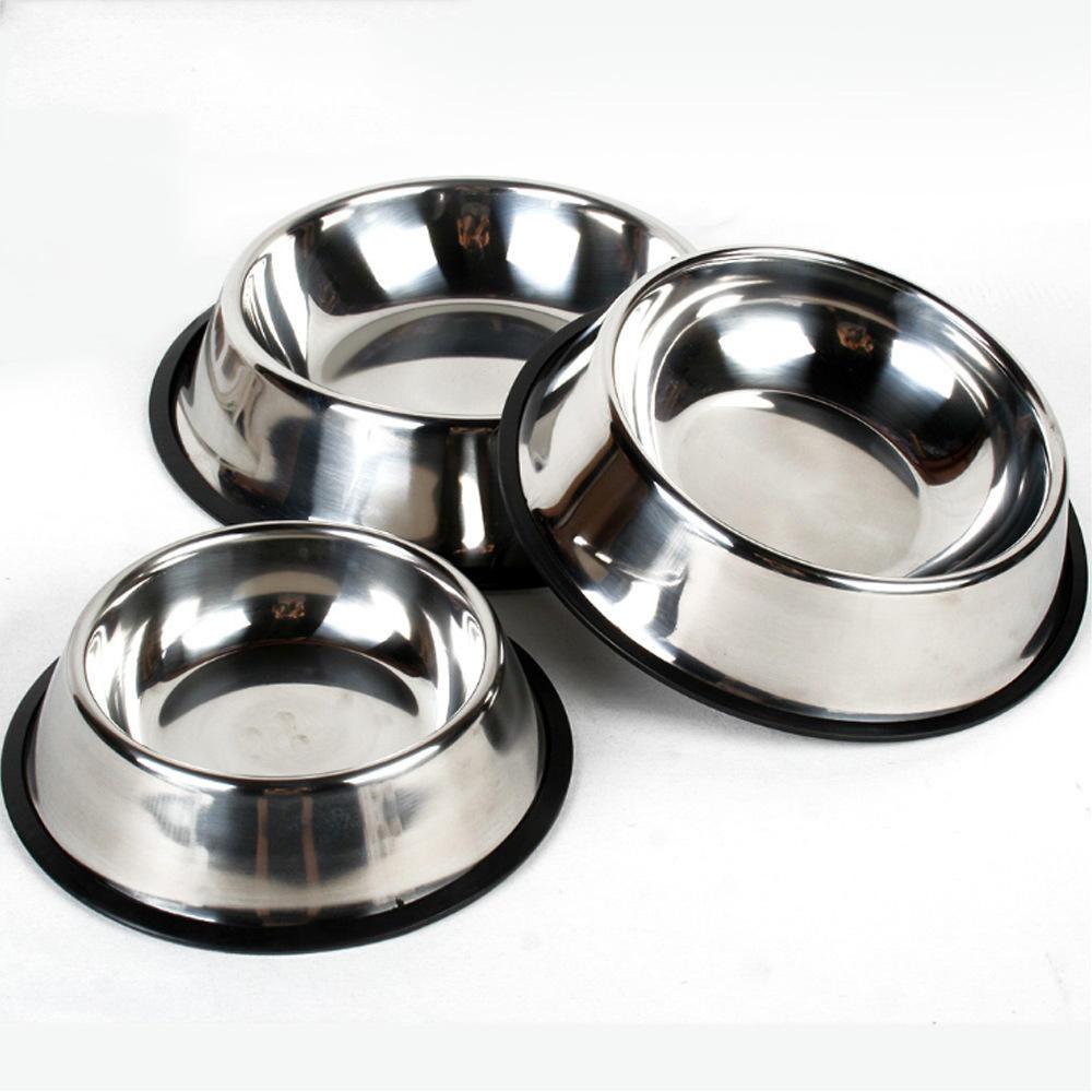 Puppy Kitten Travel Anti Slip Stainless Steel Pet Dog Cat Bowl