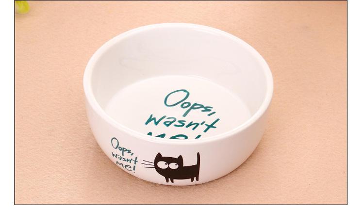 Anti Slip Feeding Puppy Kitten Water Food Pet Dog White Ceramic Cat Bowl