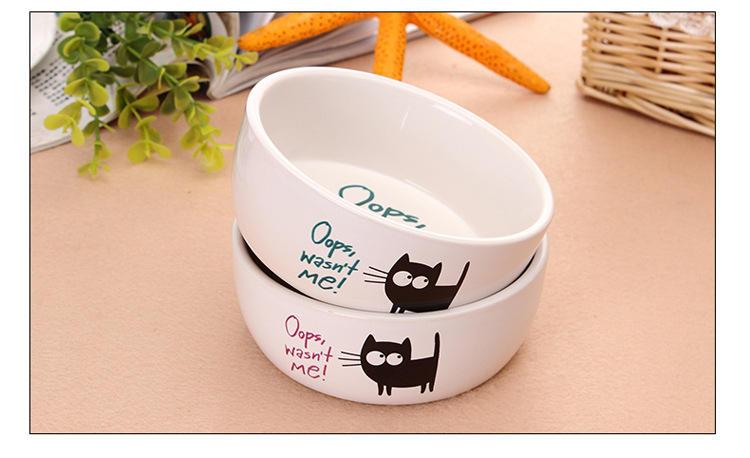 Anti Slip Feeding Puppy Kitten Water Food Pet Dog White Ceramic Cat Bowl