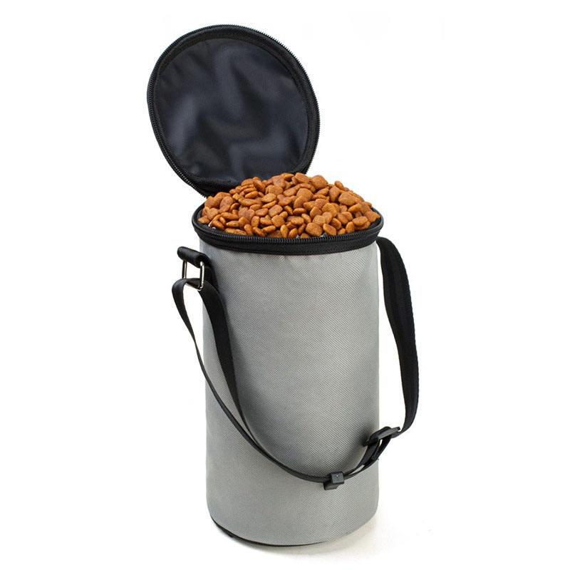 In Stock Pet Dog Cat Food Bag With Top Cover Snack Bowl Bucket Can Store Portable Outdoor Pet Food Bag