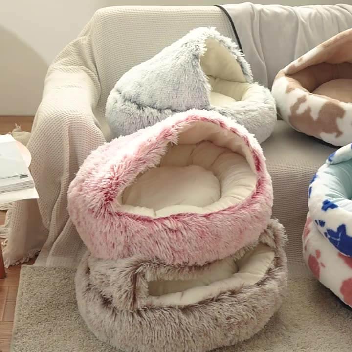 Semi Enclosed Cat Litter Custom Wholesale Soft Cat Cave Bed For Indoor Cats