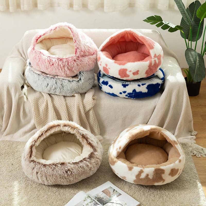 Semi Enclosed Cat Litter Custom Wholesale Soft Cat Cave Bed For Indoor Cats