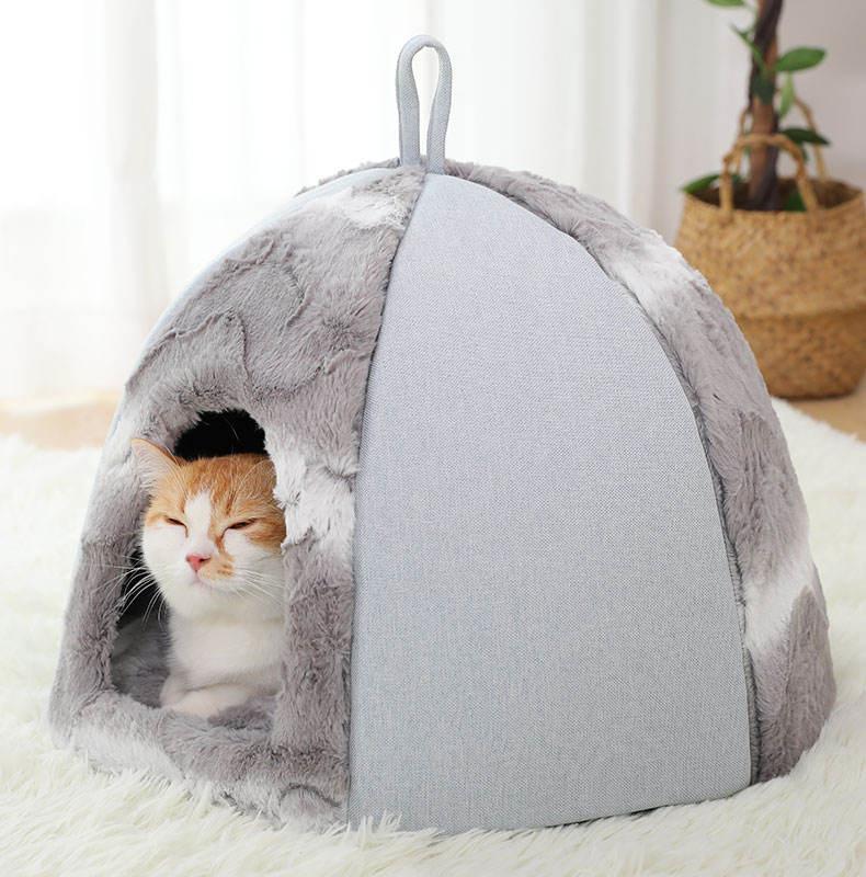 Wholesale Custom Luxury Soft Plush Warm Yurt Deep Sleep Pet Dog Cat Bed