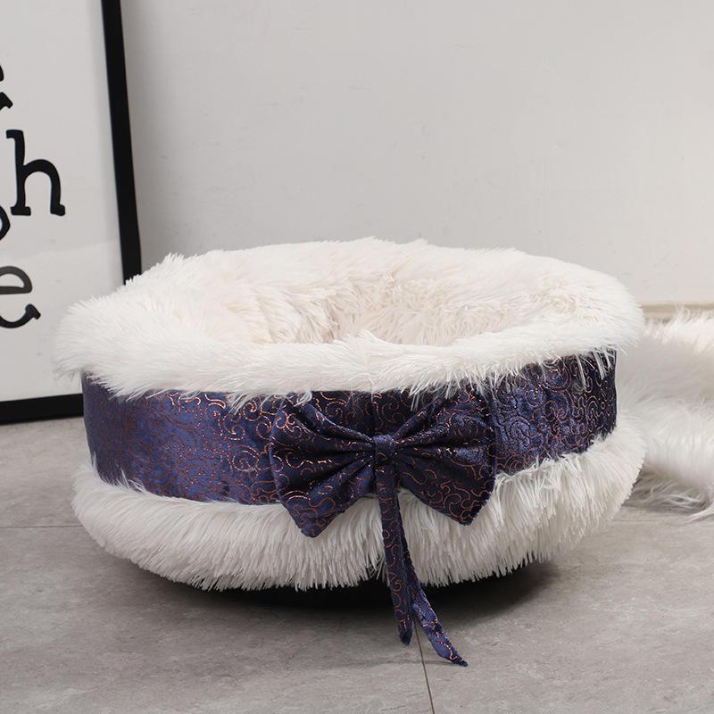 Wholesale Modern High Quality Cat Dog Bed Soft Plush Round Bed For Little Dogs