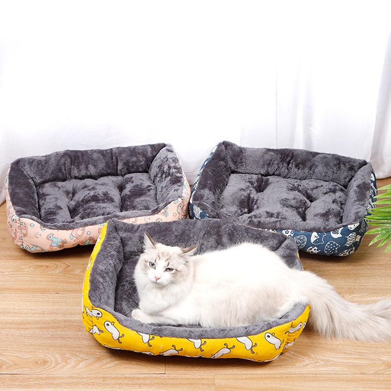 Kennel Sleeping Breathable Plush Textiles Reversible Rectangle Pet Luxury Dog Kennel Bed