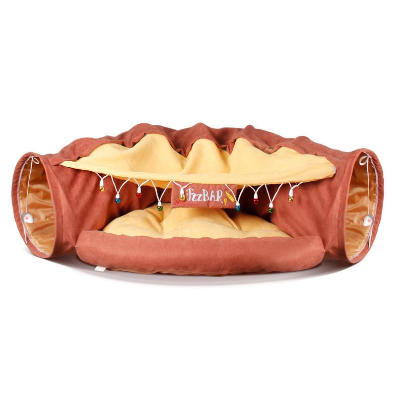 New Arrival Cat Plush Interactive Play Tunnel Toy Cat Bed