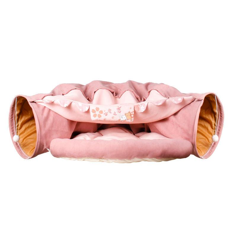 New Arrival Cat Plush Interactive Play Tunnel Toy Cat Bed