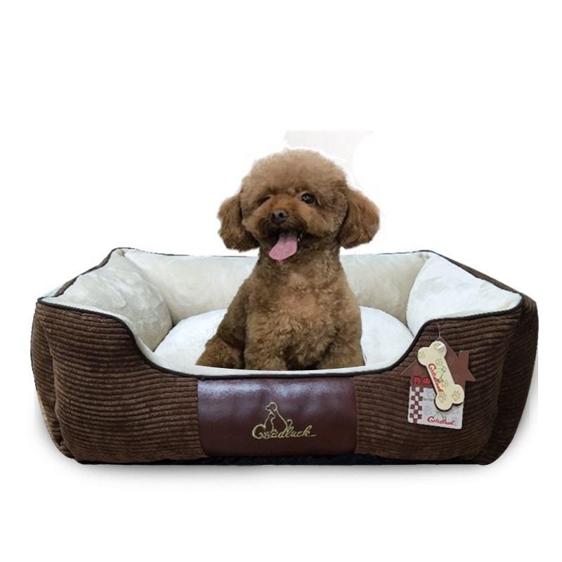 Rectangle Plush Warm Breathable Cuddler Detachable With Anti-slip Bottom Large Dog Beds Washable