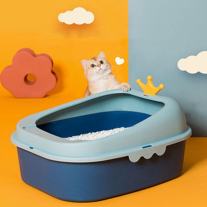 Factory Hot Sale Cheap Semi-closed Custom Pet Toilet Big Cat Litter Box