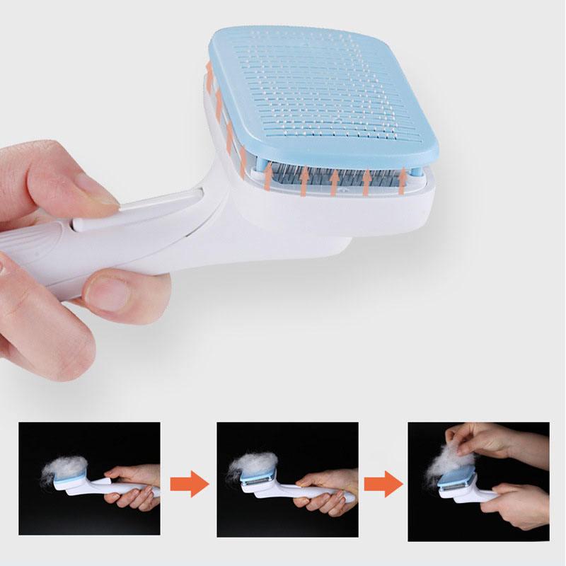 Dog Cat Pet Hair Remober Brush Pet Grooming Comb Sliding Hair Brushes For Pet Massage Grooming Brush