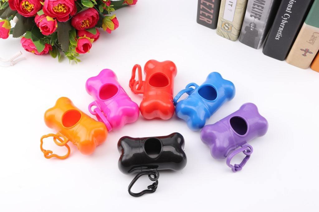 Wholesale Bone Shape Pure Colour Bag Dog Poop Bag Dispenser