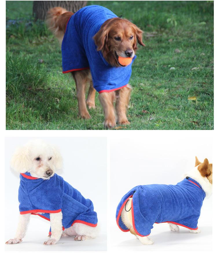 Soft Quick Drying Pet Bathrobe Super Absorbent Dual-use Pajamas Dog Clothes Pet Bath Towels