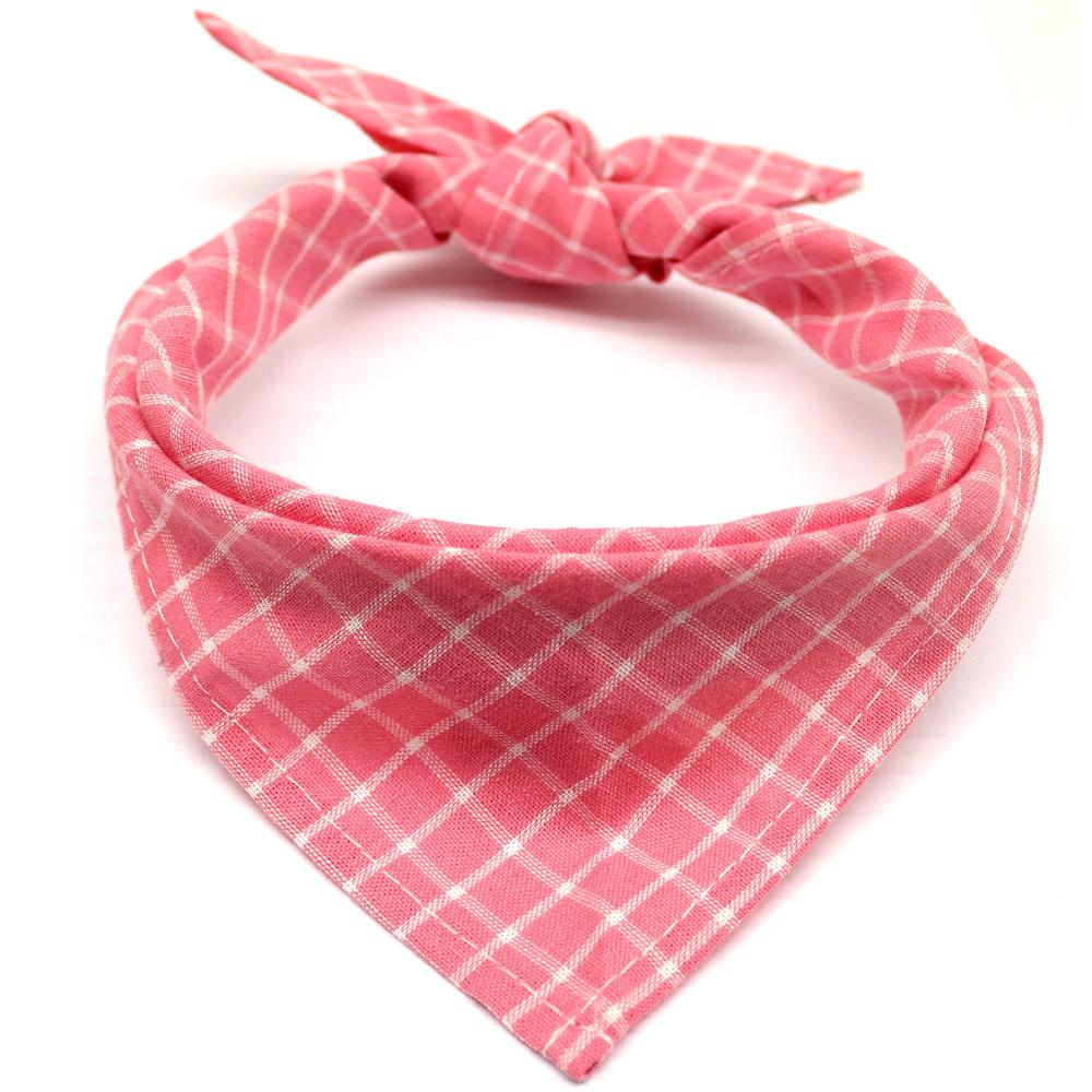 Wholesale Cotton Custom Plaid Fruit Printing Triangle Pet Dog Bandana