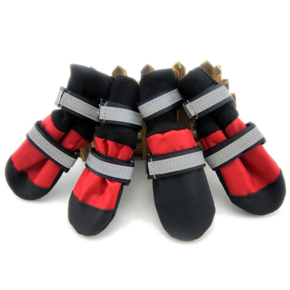 4pcs/set Footwear Waterproof Oxford Cloth Reflective Dog Shoes