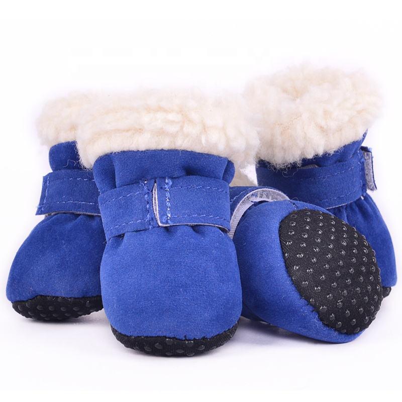 Wholesale Multicolor Style 4pcs/lot Warmpet Dog Winter Anti Slip Shoes