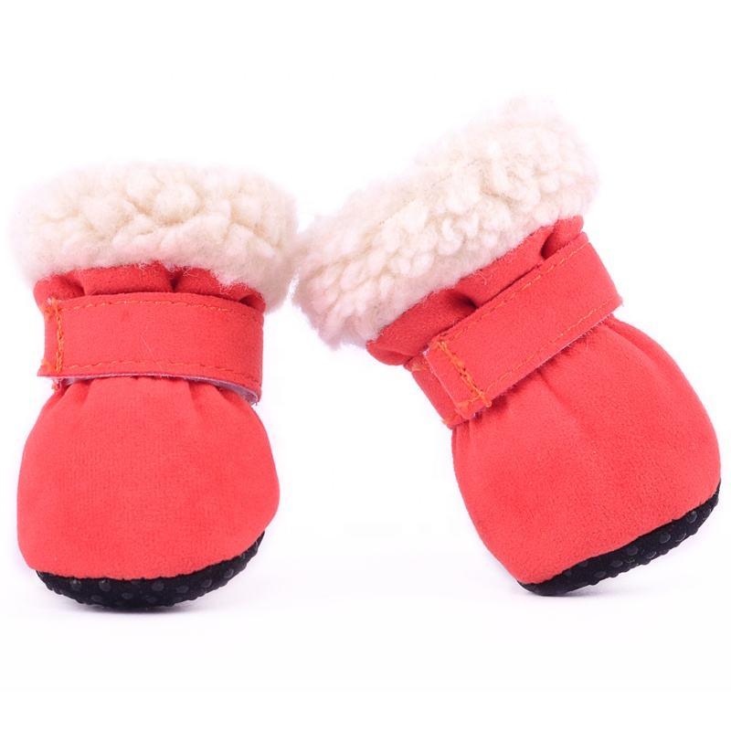 Wholesale Multicolor Style 4pcs/lot Warmpet Dog Winter Anti Slip Shoes