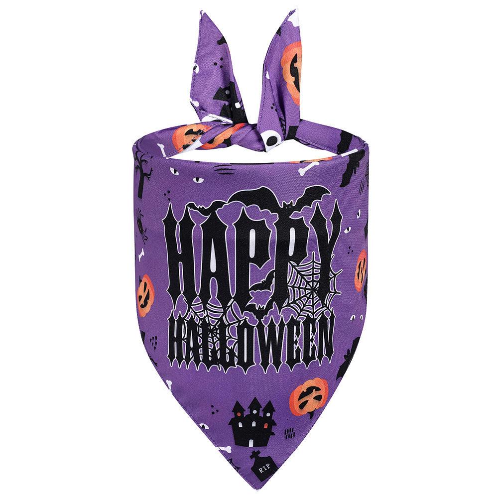 Manufacturers Pet Dog Puppy Cat Neck Scarf Cartoon Bandana Pe Saliva Towel Triangle Scarf Clothes Halloween Pet Saliva Towel