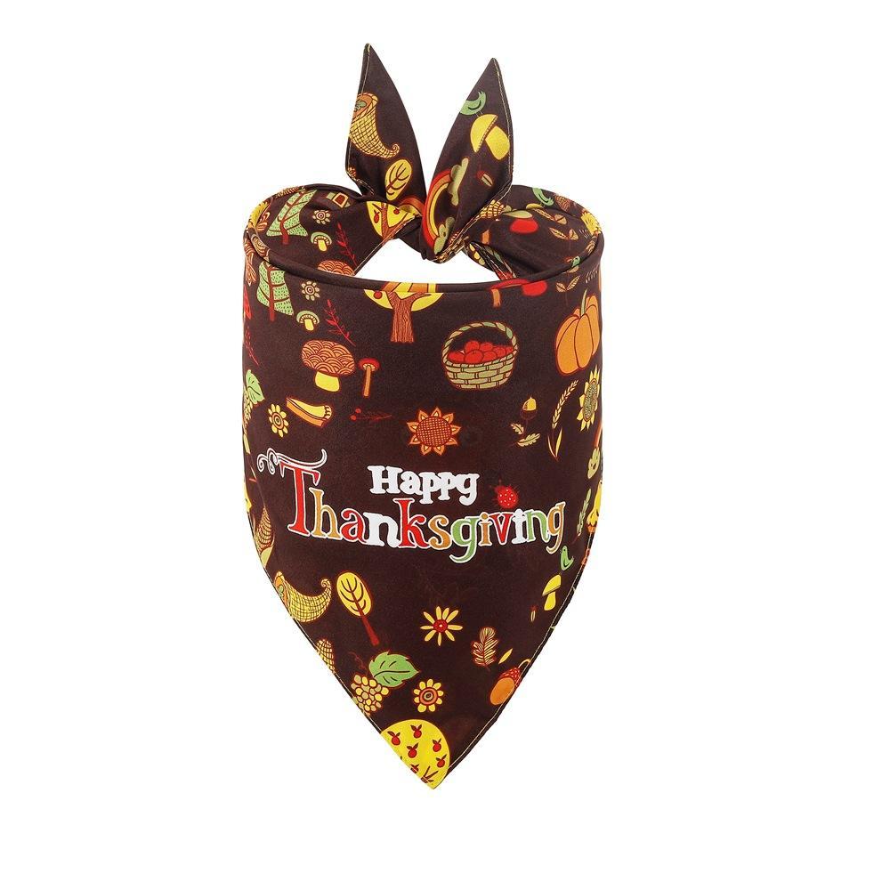 Fashion Design Custom Pet Dog Scarf Bandana Saliva Towel Pet Triangle Scarf Thanksgiving Bandana For Pet