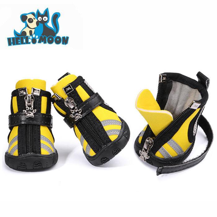 Newest Pu Leather Durable Reflective Dog Boots