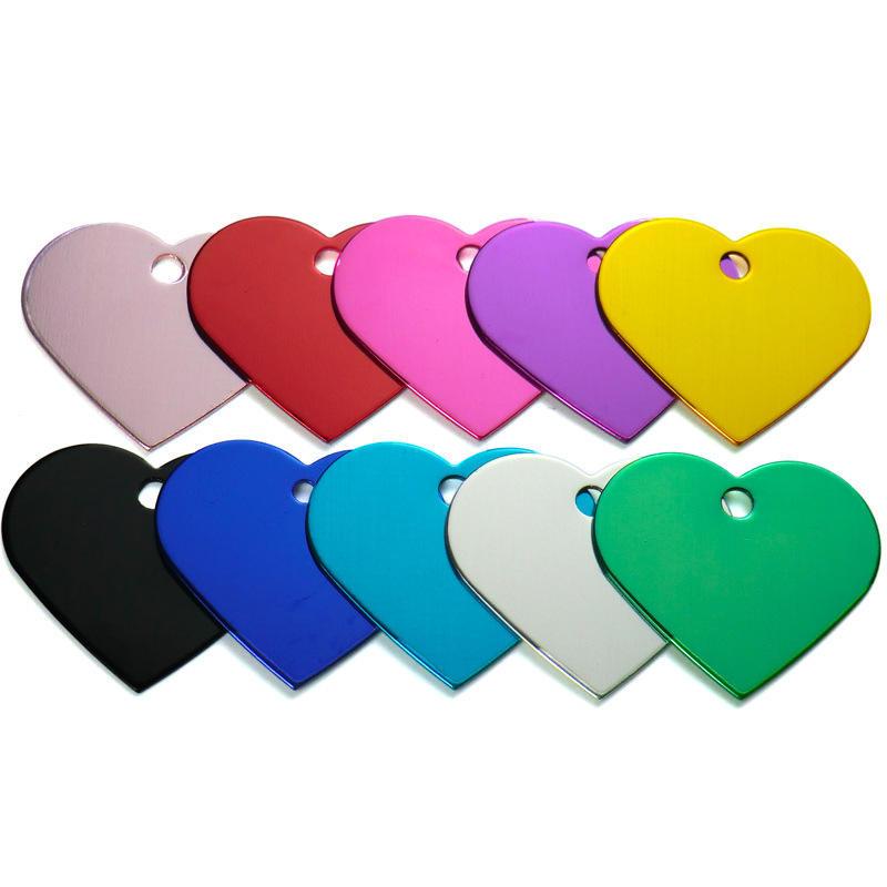 38*33mm Multi Color Heart Shape Customized Id Dog Tags