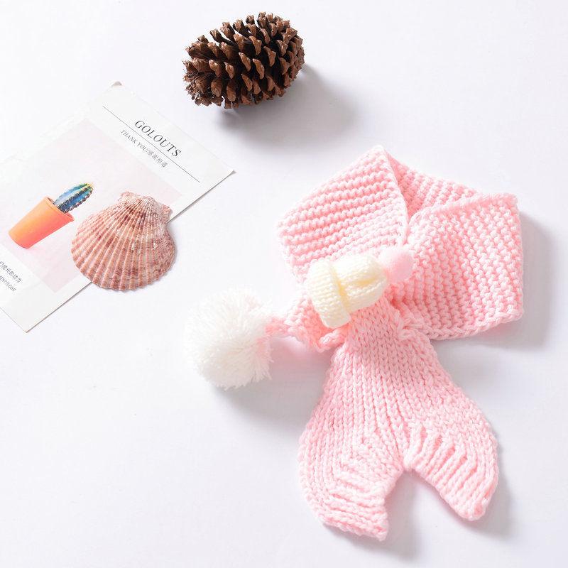 Wholesale Dog Cotton Wool Scarf For Autumn And Winter Cute With Ball