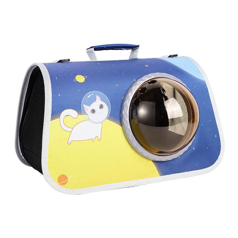 Portable Cat Backpack Three Holes Breathable Transparent Expandable Cat Carrier Bag Spaceship Cat Travel Carrier