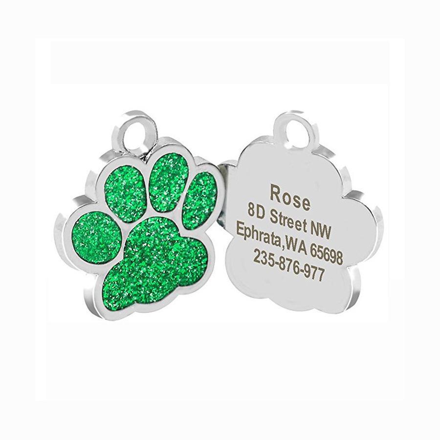 Wholesale Multicolor Paw Footprint Pendant Bling Make Pet Jewelry Dog Id Tag