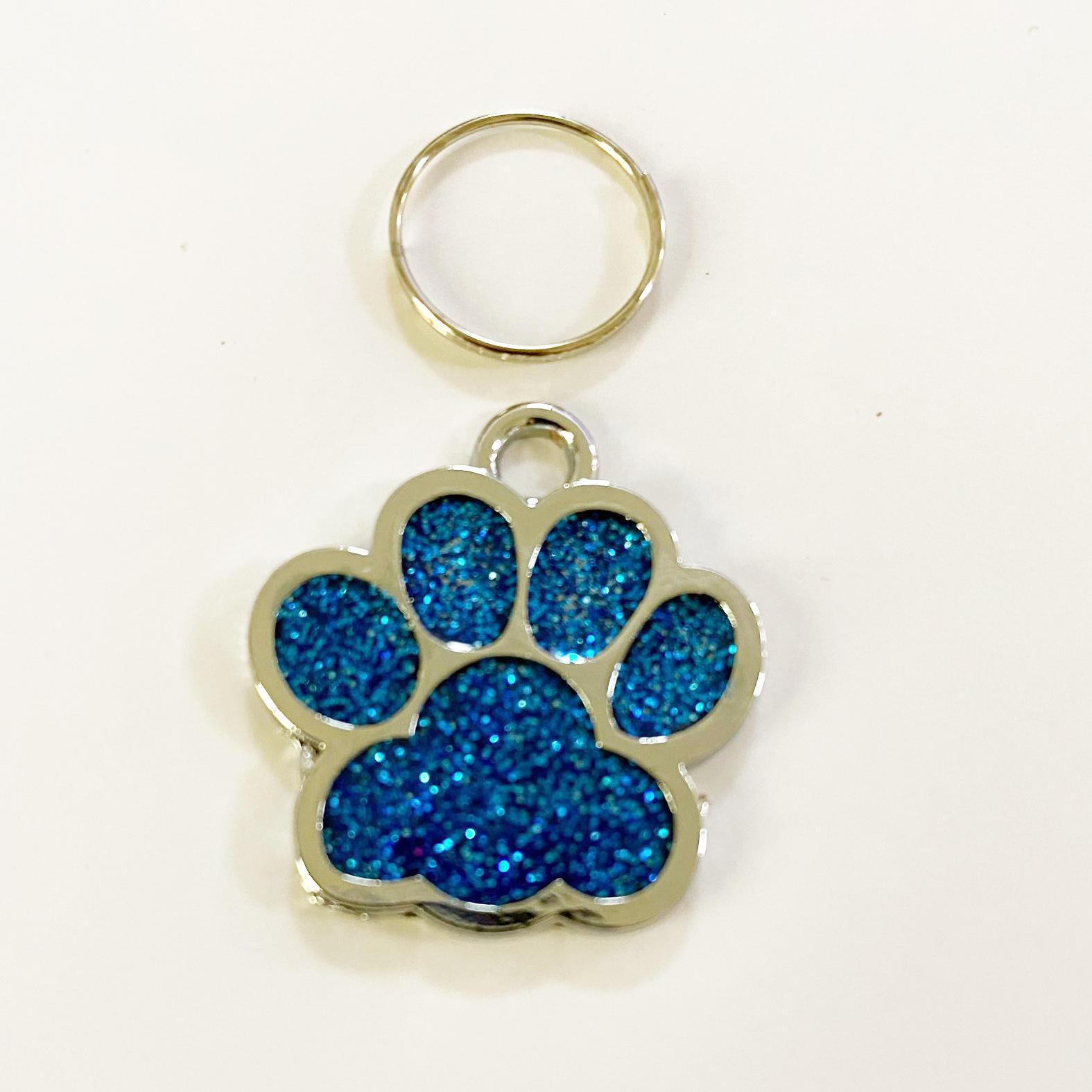 Wholesale Multicolor Paw Footprint Pendant Bling Make Pet Jewelry Dog Id Tag