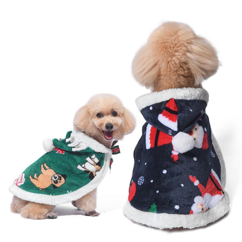 New Halloween Dog Cloak Coat Animal Print Winter Dog Cape Dog Christmas Cape